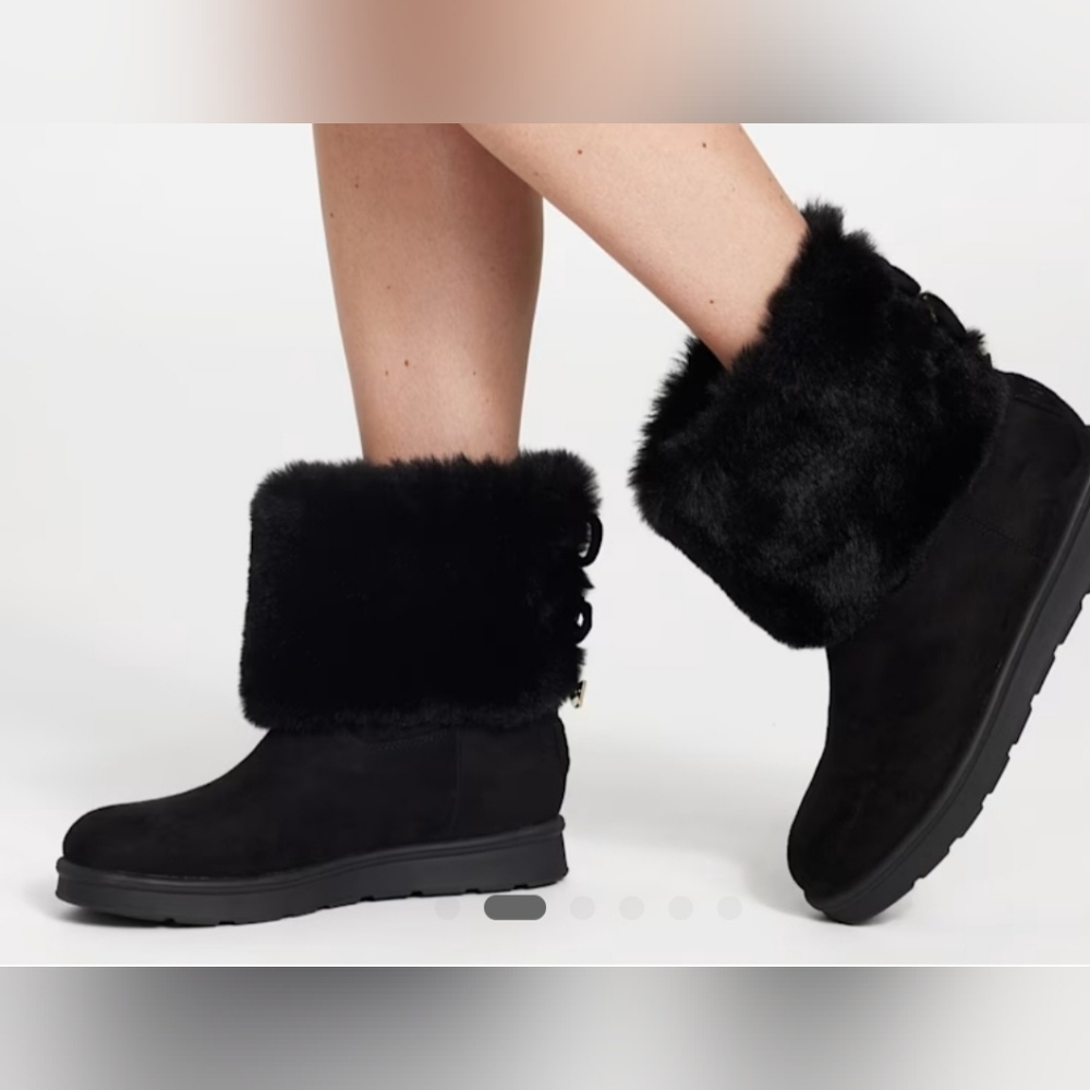 GBG Los Angeles Women's Black Fur-Lined Boots Sz 10